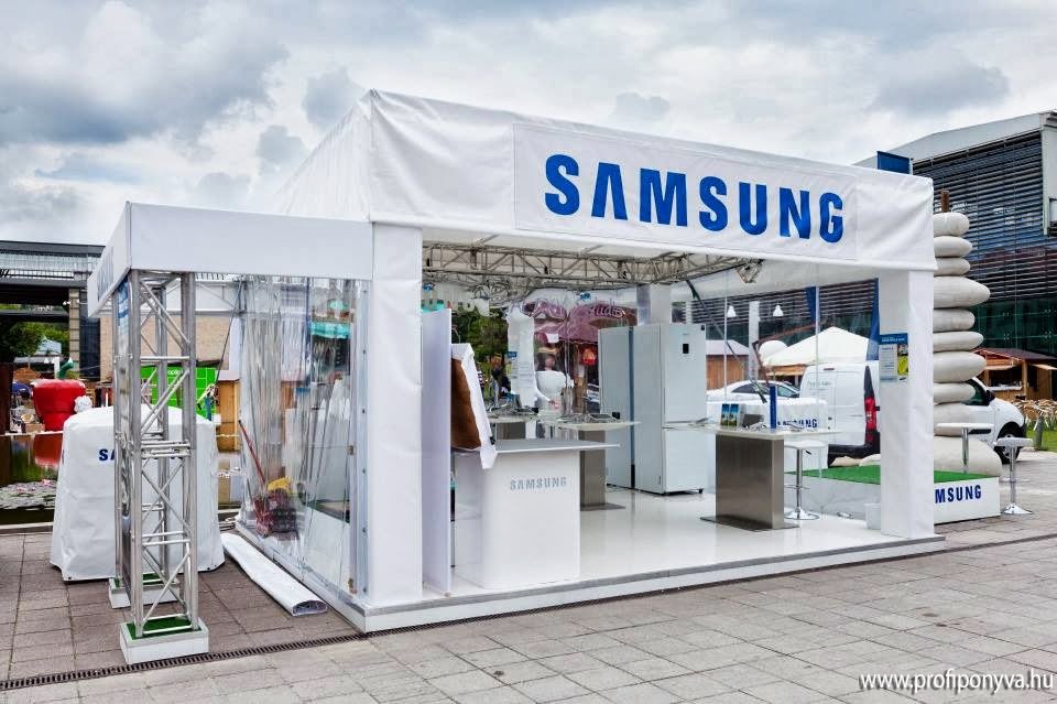 Samsung fehér kiállító sátor